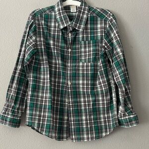 Gymboree Green and Gray Plaid Shirt